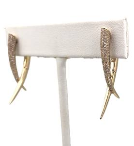 Pendientes de Oro Sólido de 18K con Diseño de Cruz y Diamantes, Inspirados en Púas, Joyería Fina y Atrevida, Regalo Delicado para Ella - Product Image 6