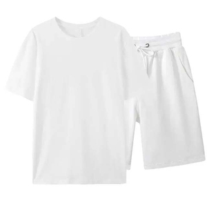 Summer Short Sleeve Tops And Shorts Breathable Casual T Shirt Suits Wholesale Men's T Shirt And Short <b>Sets</b> - Product Image 3