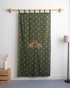 Hermosas Cortinas de Algodón Estampadas a Mano, Juego de Cortinas para Puerta Hechas a Mano, Diseño Moderno y Lujoso - Product Image 4