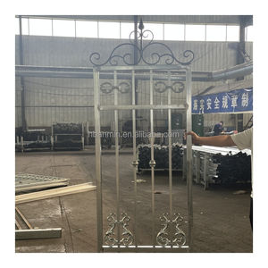 Clôture de jardin en acier Clôture métallique moderne en acier zingué Panneaux de clôture en acier à dessus plat en <span class=keywords><strong>fer</strong></span> <span class=keywords><strong>forgé</strong></span> de sécurité galvanisés en noir 6x8 - Product Image 2