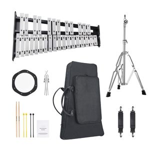 Set Professionale di Xilofono Glockenspiel a 30 Note da 8 Pollici con Supporto Musicale, Strumento a Percussione con Bacchette e Borsa - Product Image 1