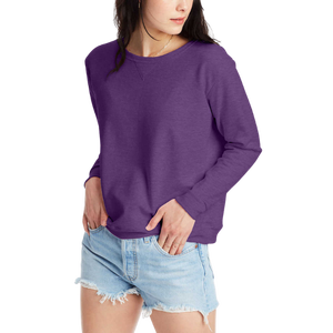 เสื้อสเวตเชิ้ตคอโอ แขนยาว ผ้าถัก คอตตอน สีม่วง ทรงปกติ ใส่ได้ทั้งชายและหญิง สไตล์ลำลอง สีพื้น เหมาะสำหรับใส่ในฤดูใบไม้ผลิ - Product Image 1