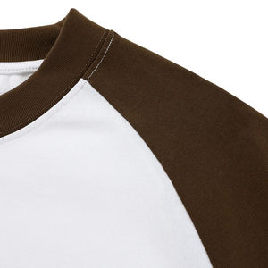 Camiseta Raglán de Algodón 100% de Alta Calidad al por Mayor, Color Block, para Hombre y Mujer, con Impresión de Logotipo Personalizado, Manga Larga, Estilo Universitario - Product Image 6