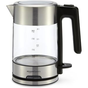 Bouilloire électrique 1500W avec carafe en verre sans BPA, ébullition rapide et arrêt automatique, 1,1 litre, pour thé et café, en verre et acier - Product Image 1