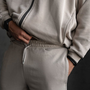 Ensemble de survêtement unisexe surdimensionné personnalisé : sweat à capuche zippé et pantalon de survêtement – Tenue de sport pour homme - Product Image 3