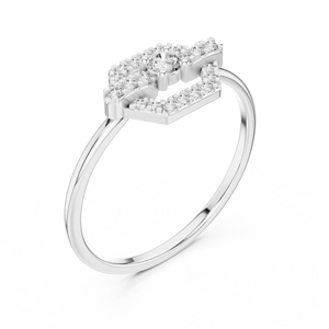 Colección Purecarat de anillos de diamantes de oro blanco modernos, joyería fina elegante - Product Image 4