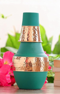 Mart Pure Copper Water <b>Bottle</b> Green Matte Finish Premium <b>Drinking</b> <b>Bottle</b> for Healthy Hydration and Daily Use - Product Image 4