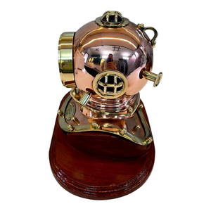 Vintage Brass Diving Helmet <b>Clock</b> Nautical Desk Decor Maritime Tabletop Timepiece Ocean Theme Office & Home Accent - Product Image 5