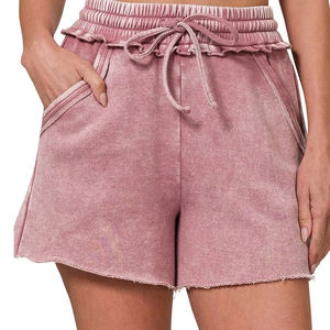 Shorts amples vintage délavés à l'acide pour femmes, shorts personnalisés en coton décontractés pour femmes, pantalons de survêtement imprimés numériquement pour hommes - Product Image 2