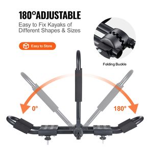 1 Paio di Supporti a J per Kayak da Tetto, Portaoggetti Morbido per Montaggio su Tetto Auto, per Tavole da Surf, Canoe, SUP, Sci Nautico - Product Image 3