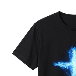 เสื้อยืดสีดำพิมพ์โลโก้ตามสั่งขายส่งสำหรับผู้ชาย สวมใส่สบายๆ ในฤดูร้อน เสื้อผ้าสตรีทแวร์รักษ์โลก ขายดีเป็นที่นิยม - Product Image 6