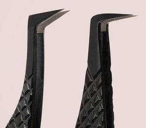 Eyelash Tweezer Fiber Tip Tweezers Custom Logo Private <b>Label</b> Stainless Steel Professional Fiber Tip Eyelash Tweezers Wholesale - Product Image 1