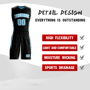 Ensemble d'uniformes de basketball entièrement personnalisables par sublimation pour hommes, en matériau respirant, avec logo personnalisé et design d'équipe moderne - Product Image 4