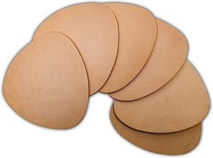 Sous-verres en cuir pleine fleur naturel semi-ronds, 10 pièces, sous-verres ovales pour verres, sous-verres pour boissons avec support - Product Image 2