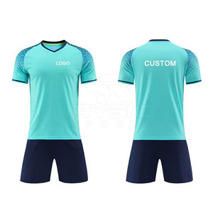Uniforme de fútbol duradero para hombre, material de malla transpirable, conjunto ligero de camiseta y pantalones cortos para entrenamiento de equipos de fútbol - Product Image 3