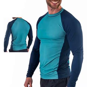 Rashguard OEM ODM Rash Guard Men Sublimation <b>Printed</b> Spandex Bjj Rash Guard Gym <b>Surfing</b> Diving Rashguard Compression Shirts MMA - Product Image 1