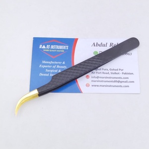 Pinzas de extensión de pestañas de acero inoxidable de etiqueta privada punta puntiaguda para pestañas individuales y de volumen sostenibles - Product Image 1
