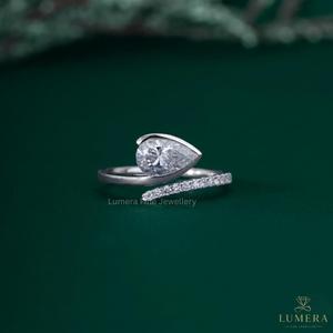 1.259 Carat Lab Grown Diamond VVS2 Pear Shape Designer <b>Wrap</b> Ring in 9k/10k/14k/18k Gold IGI Certified Luxury Bridal Jewelry - Product Image 2