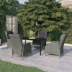 Set da giardino Patio 5 pezzi grigio chiaro - Product Image 1