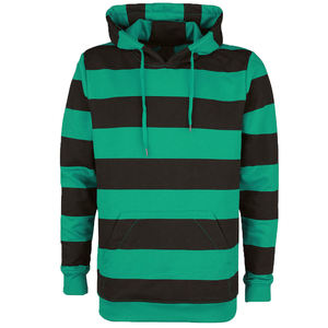 Sweat-shirt unisexe à capuche rayé 100% coton, coupe classique, pull décontracté avec poche, sweat-shirt en coton tricoté pour l'automne - Product Image 5