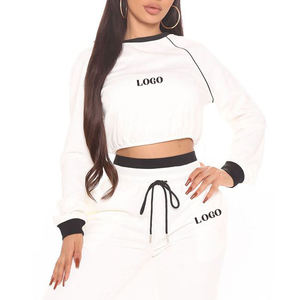 Conjunto de 2 piezas de sudadera con capucha y pantalones de chándal de algodón con cremallera y cuello alto para mujer, informal, de invierno - Product Image 3