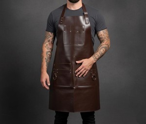 Durable Leather Apron with <b>Tool</b> Pockets for Workshop <b>BBQ</b> Grill Adjustable Straps Wholesale Supplier LPN-0261 - Product Image 2