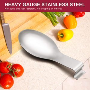 Repose-cuillère en acier inoxydable de qualité supérieure pour comptoir, plaque de cuisson ou station café – Accessoire de cuisine, support à ustensiles - Product Image 4