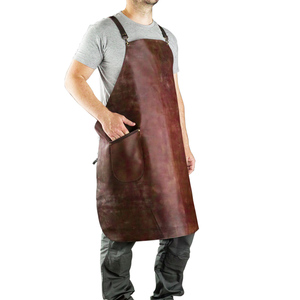 HARAZ INTERNATIONAL Tablier de travail unisexe en cuir véritable, taille réglable, plusieurs poches, résistant à l'abrasion, détection des aiguilles - Product Image 4