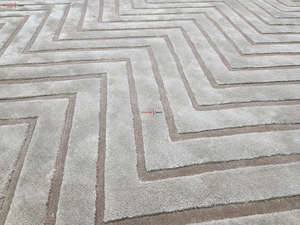Alfombra con mechones de lana de diseño moderno de calidad superior de fábrica india, alfombra con mechones de lana blanca de nivel alto-bajo para lujosos - Product Image 5