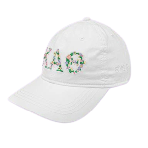 Gorra de Béisbol KAT Blanca con Bordado Floral, Ajustable, para Mujer, con Letras Griegas, Diseño Floral Multicolor - Product Image 5