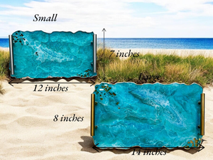 Modern Luxury Handmade <b>Epoxy</b> Resin Tray Non-Toxic and BPA-Free for Home Bar Dining <b>Table</b> <b>Coffee</b> <b>Table</b> Decoration - Product Image 4
