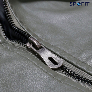 High Quality Custom Leather <b>Jackets</b> High Street Men's <b>Winter</b> Stand Zipper Front Cow Skin Non woven Fabric <b>Waterproof</b> Breathable - Product Image 6