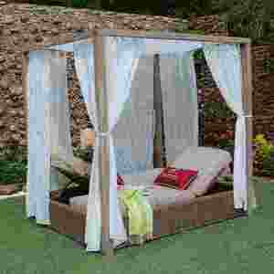 Chaise longue double d'extérieur de style resort avec coussins confortables - Product Image 1