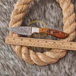 OEM DIY Damascus Steel Fixed Blade Hunting/Skinning <b>Knife</b> Straight Edge <b>Bone</b> <b>Handle</b> | Outdoor Camping <b>Knife</b> Leather Belt Sheath - Product Image 3