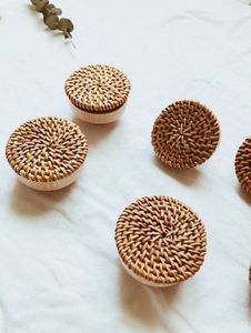 Newly Made Design Rattan Knobs Woven Rattan Knobs Wicked Rattan Knobs Cabinet Rattan Knobs Drawer Knob At very best Price - Product Image 3