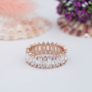 Fine Jewelry S925 <b>Silver</b> Princess <b>Emerald</b> Round Cut Vvs d Color Eternity Moissanite Hip Hop Tennis <b>Ring</b> for Men and Women - Product Image 1