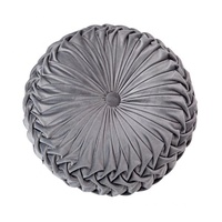 Centre rond boutonné en peluche mélangé coton coloré satin soyeux plissé coussins en gros fabricants indiens