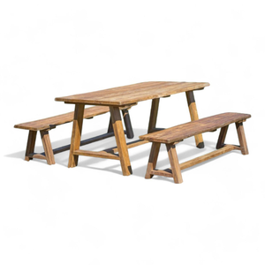 Ensemble de table et de chaises de style moderne pour restaurant, avec structure en teck et matériaux durables pour l'ameublement de la maison - Product Image 4