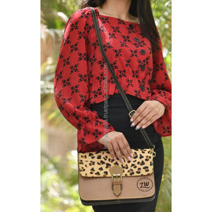 Bolso de hombro pequeño de lujo LW para mujer, bolso de cuero genuino con estampado de cuero Animal, mensajero portátil de cuero genuino para primavera - Product Image 5