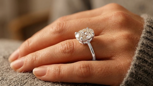<b>Custom</b> Silver Jewelry Oval Cut Lab Grown Solitaire Diamond 925 Sterling Silver Lab Grown Diamond Wedding <b>Ring</b> - Product Image 2
