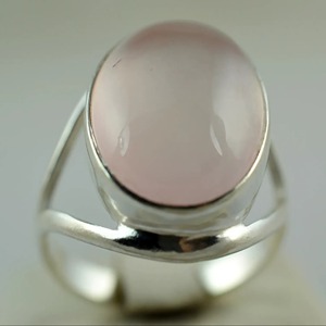 Rose <b>Quartz</b> Oval <b>Ring</b> 925 Sterling Silver Handmade Promise Jewelry for her gift for her <b>Ring</b> bezel settings January Birthstone - Product Image 5