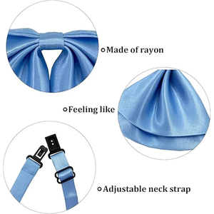 Fashion Bow <b>Ties</b> for Men Solid Color Silk Bowtie Tuxedo Male Marriage Casual Outdoor Butterfly Cravat Wedding Party Bowties - Product Image 2