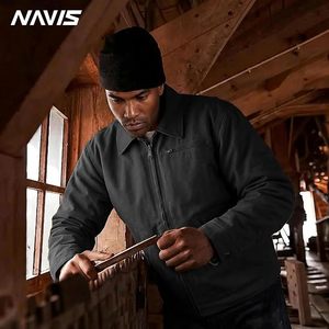 Men's Relaxed Fit <b>Work</b> <b>Jacket</b>, Heavy-Duty 100% Cotton Duck <b>Canvas</b> | Wear-Resistant, Zippered Chest Storage, Angled Hand Pockets - Product Image 2