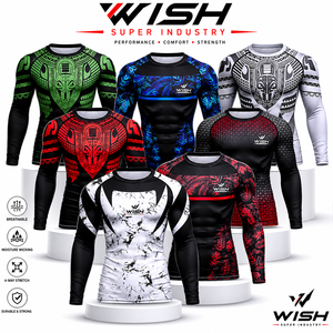 Venta al por Mayor de Rashguards para MMA y BJJ, Diseño Personalizado, Elegantes, Compresivos, de Secado Rápido, para Hombre, en Spandex/Poliéster, Manga Larga - Product Image 4