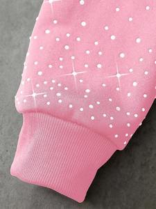 Sudadera con Capucha para Hombre, con Detalles de Pedrería Rosa, Talla Grande, 100% Algodón, Felpa Gruesa, Estilo Urbano, Color Personalizado, Venta al Por Mayor - Product Image 4