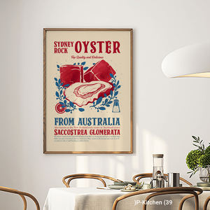 Affiche Murale Moderne Thème Fêtes, Illustration de Plats de Poisson, Décoration Murale de Cuisine, Impression sur Toile avec Cadre en Bois - Product Image 2