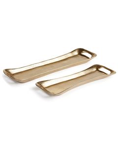 <b>Round</b> Brass Gold Metal Serving <b>Tray</b> with Handles Elegant Textured Decorative Platter for Coffee <b>Table</b> Ottoman and Home Decor - Product Image 3