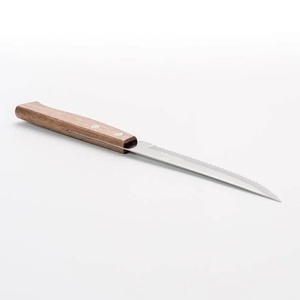 JM767 Juego de Cubiertos de Acero Inoxidable Ecológico con Mango de Madera, Cuchillo para Carne Ambidiestro, 6 Piezas, Juego de Cubiertos Dentados para Restaurante Occidental - Product Image 3