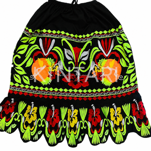 Hawaiian Floral Embroidered <b>Chiffon</b> <b>Skirt</b> Women Custom Tropical Pattern Summer Beach Elastic Waist Casual Holiday Apparel - Product Image 4