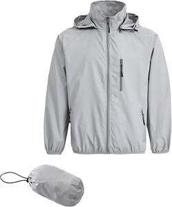 Veste coupe-vent à col zippé OEM, veste coupe-vent imperméable de sport avec capuche, veste décontractée pour homme, veste matelassée pour l'extérieur avec capuche - Product Image 2
